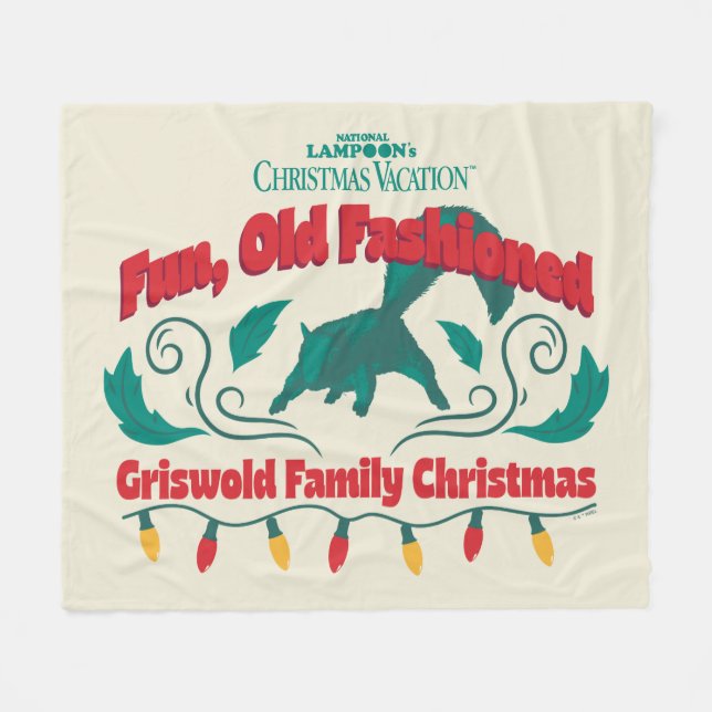 Spaß, altmodische Griswold Familie Weihnachten Fleecedecke (Vorderseite (Horizontal))