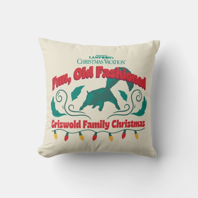 Spaß, altmodische Griswold Familie Weihnachten Kissen (Vorderseite)