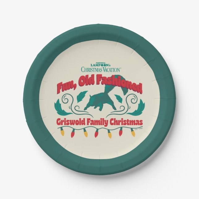 Spaß, altmodische Griswold Familie Weihnachten Pappteller (Vorderseite)