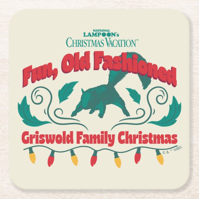 Spaß, altmodische Griswold Familie Weihnachten Rechteckiger Pappuntersetzer (Vorderseite)