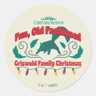 Spaß, altmodische Griswold Familie Weihnachten Runder Aufkleber