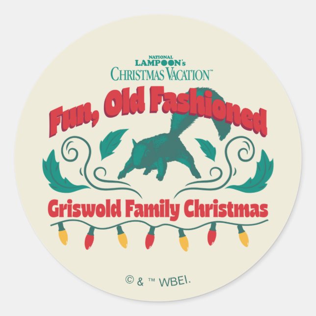 Spaß, altmodische Griswold Familie Weihnachten Runder Aufkleber (Vorderseite)