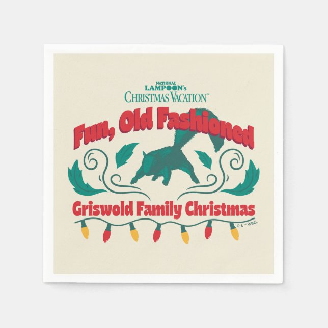 Spaß, altmodische Griswold Familie Weihnachten Serviette (Vorderseite)