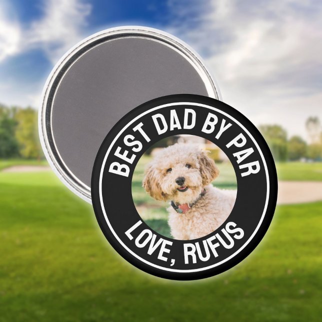 Spaß am besten Vater per Par Dog Foto Magnet (Fun Best Dad By Par Dog Photo Magnet)