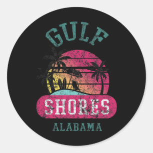 Spaß am Golfstrand Vintage abgenutzt Alabama Stran Runder Aufkleber