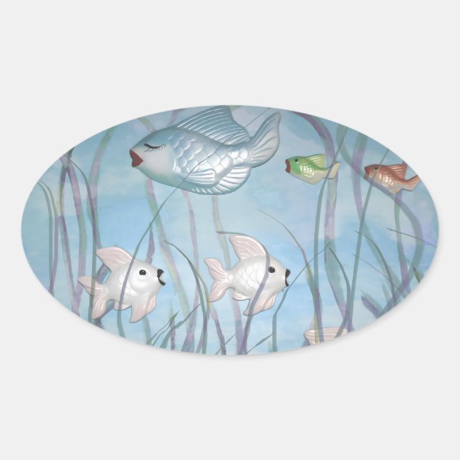 Spaß am Kalkware-Aquarell Ovaler Aufkleber (Vorderseite)