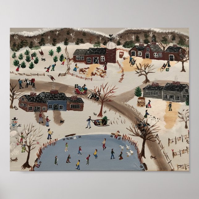 Spaß am kalten Wintertag Poster (Vorne)