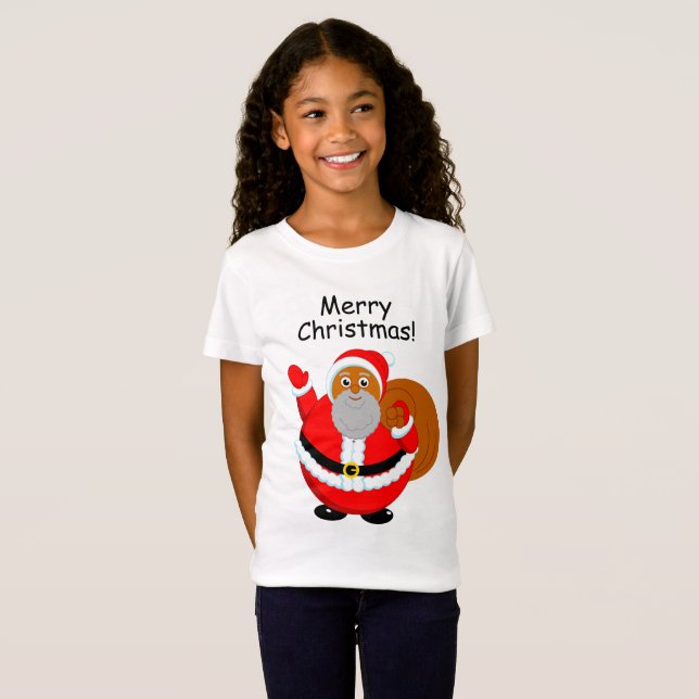 Spaß am modernen Cartoon eines fröhlich schwarzen  T-Shirt (Vorne ganz)