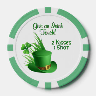 Spaß am St. Patrick's Day-Spielen oder einfach nur Pokerchips
