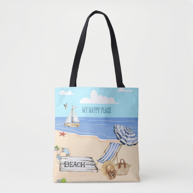 Spaß am Strand Blue Aqua Aqua Tasche (Vorderseite)