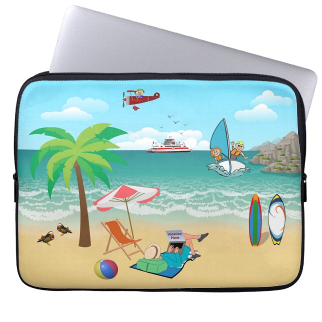 Spaß am Strand Laptopschutzhülle (Vorderseite)