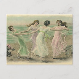 Spaß am Strand Vintage Postkarte