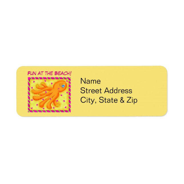 Spaß am Strand Whimsy Octopus Yellow Orange (Vorne)