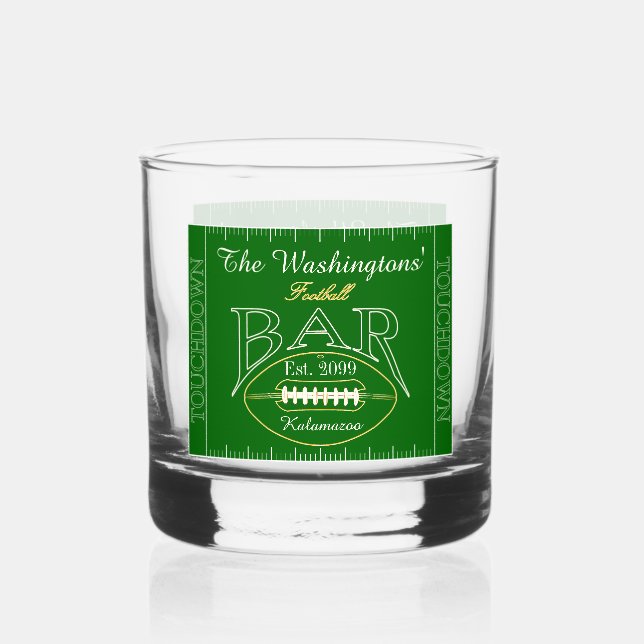 Spaß American Football Bar Rocks Whiskyglas (Vorderseite)
