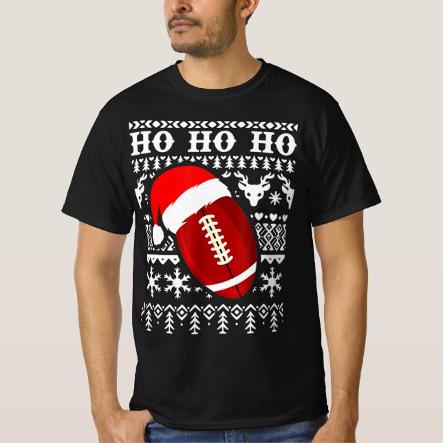 Spaß American Football Ugly Christmas Boys XMAS T-Shirt (Vorderseite)