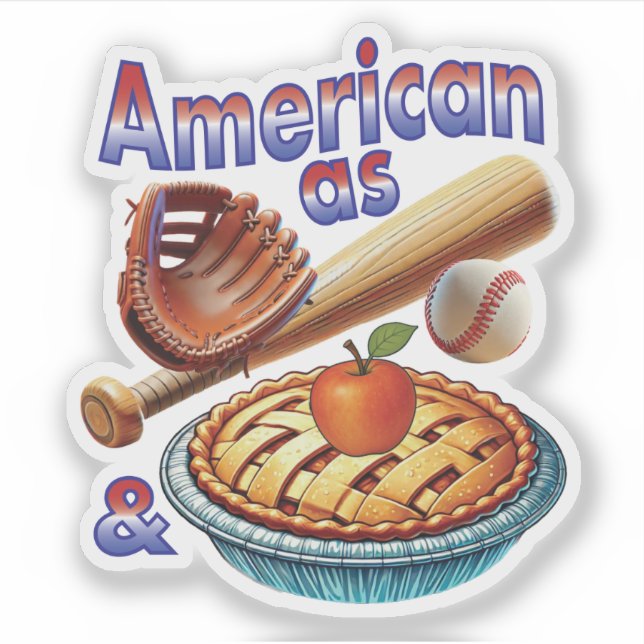 Spaß amerikanisch als Baseball & Apple Pie Aufkleber (Vorderseite)