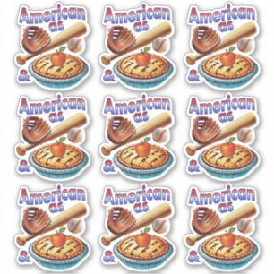 Spaß amerikanisch als Baseball & Apple Pie Aufkleber