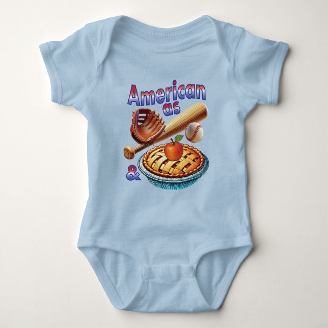 Spaß amerikanisch als Baseball & Apple Pie Baby Strampler (Vorderseite)