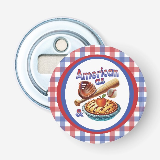 Spaß amerikanisch als Baseball & Apple Pie Flaschenöffner (Vorderseite)