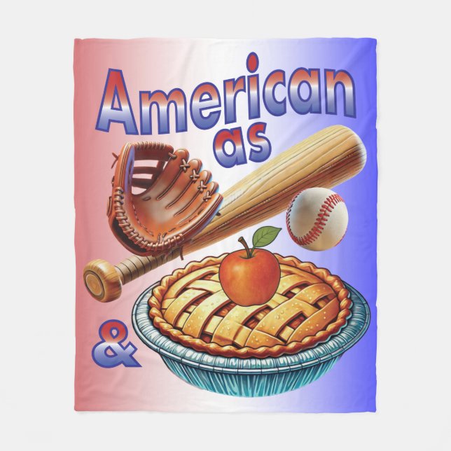 Spaß amerikanisch als Baseball & Apple Pie Fleecedecke (Vorderseite)