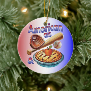 Spaß amerikanisch als Baseball & Apple Pie Keramik Ornament