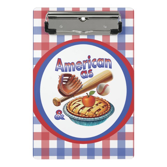 Spaß amerikanisch als Baseball & Apple Pie Mini Klemmbrett (Vorderseite)
