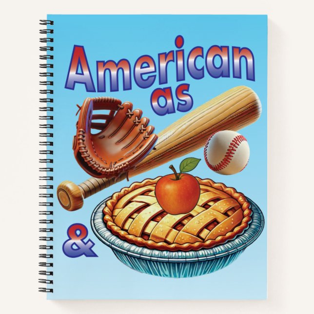 Spaß amerikanisch als Baseball & Apple Pie Notizbuch (Vorderseite)