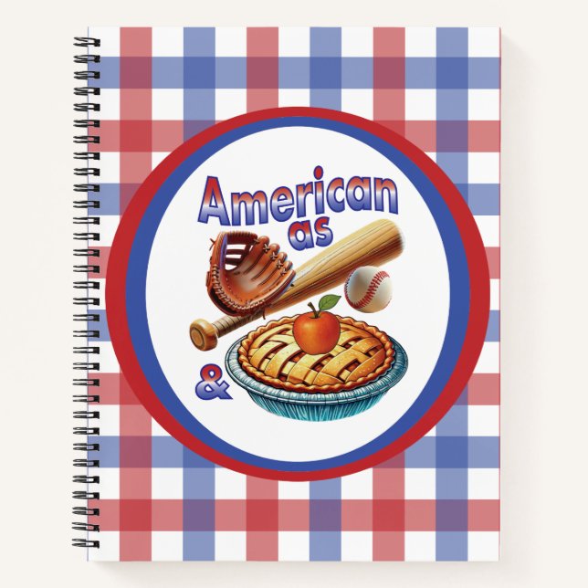 Spaß amerikanisch als Baseball & Apple Pie Notizbuch (Vorderseite)