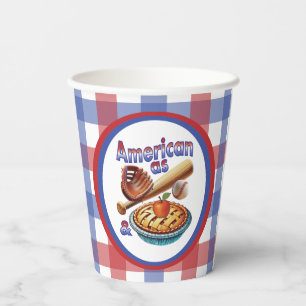 Spaß amerikanisch als Baseball & Apple Pie Pappbecher