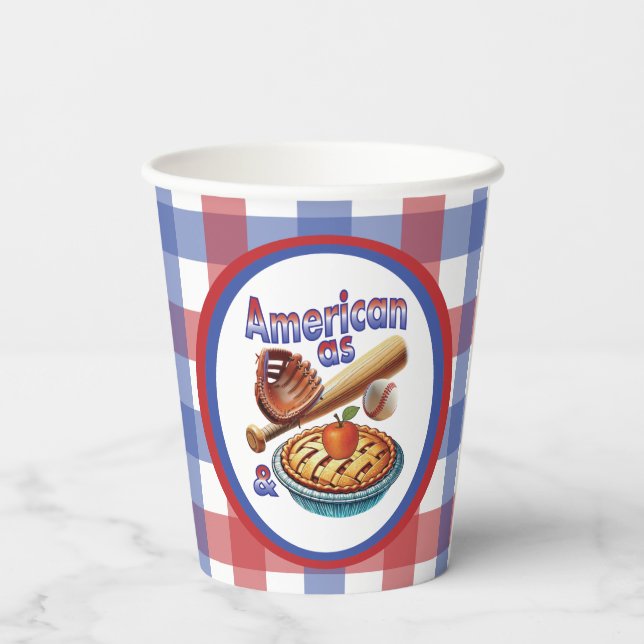Spaß amerikanisch als Baseball & Apple Pie Pappbecher (Rückseite)