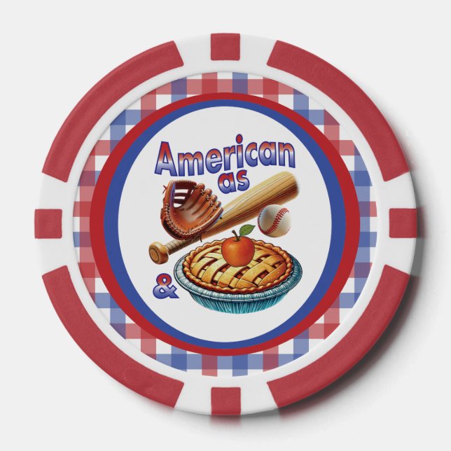 Spaß amerikanisch als Baseball & Apple Pie Pokerchips (Vorderseite)