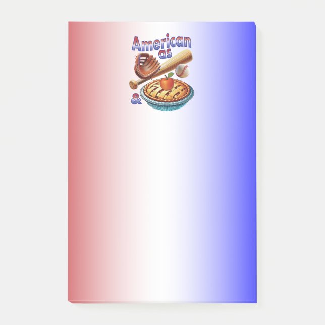 Spaß amerikanisch als Baseball & Apple Pie Post-it Klebezettel (Vorderseite)