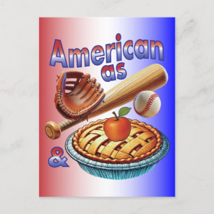 Spaß amerikanisch als Baseball & Apple Pie Postkarte