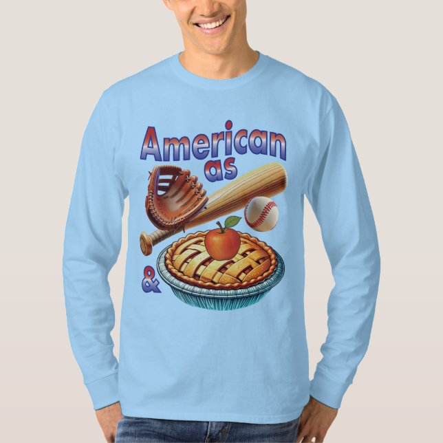 Spaß amerikanisch als Baseball & Apple Pie T-Shirt (Vorderseite)