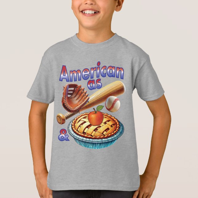 Spaß amerikanisch als Baseball & Apple Pie T-Shirt (Vorderseite)