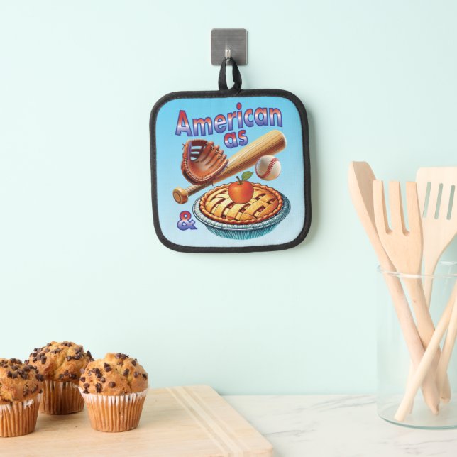 Spaß amerikanisch als Baseball & Apple Pie Topflappen (Insitu (Hängend))