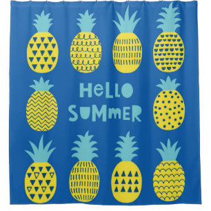 Spaß Ananas Vintager Kartenentwurf Duschvorhang