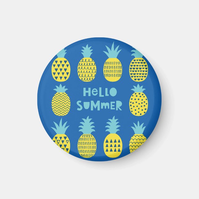 Spaß Ananas Vintager Kartenentwurf Magnet (Vorne)