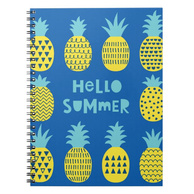 Spaß Ananas Vintager Kartenentwurf Notizblock (Vorderseite)