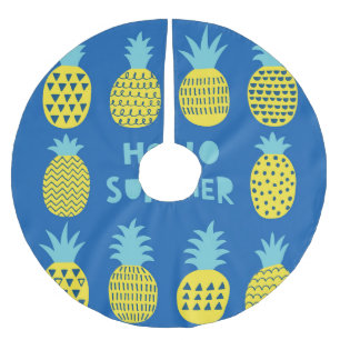 Spaß Ananas Vintager Kartenentwurf Polyester Weihnachtsbaumdecke