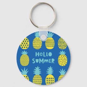 Spaß Ananas Vintager Kartenentwurf Schlüsselanhänger