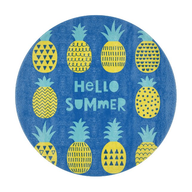 Spaß Ananas Vintager Kartenentwurf Schneidebrett (Vorderseite)