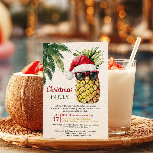 Spaß Ananas Weihnachten im Juli Sommer Party Einladung