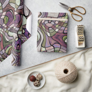 Spaß Angesagter Lila Violet Schwarzer Mosaik Pop K Geschenkpapier
