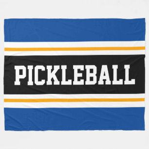 Spaß Athletic Blue Schwarz-weiß PICKLEBALL Streife Fleecedecke