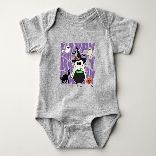 Spaß aufwecken | Happy Halloween Magic & Mischief Baby Strampler (Vorderseite)