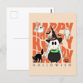 Spaß aufwecken | Happy Halloween Magic & Mischief Postkarte