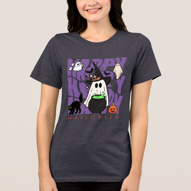 Spaß aufwecken | Happy Halloween Magic & Mischief Tri-Blend Shirt (Vorderseite)