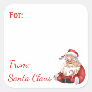 Spaß aus dem Weihnachtsmann Individuelle Name Gesc Quadratischer Aufkleber