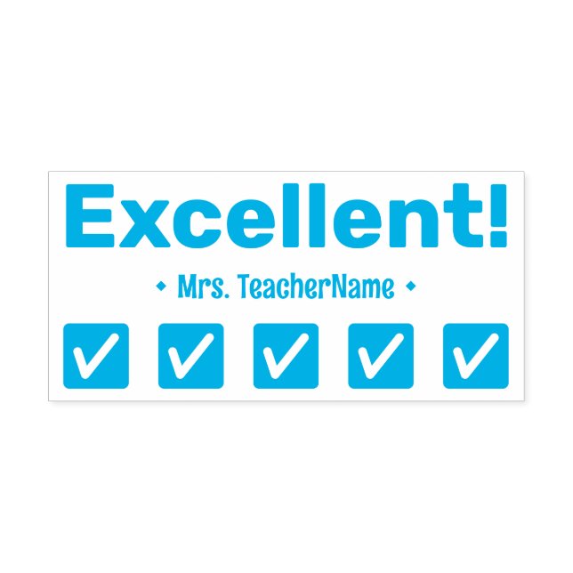 Spaß "Ausgezeichnet!" Teacher Feedback Rubber Brie Permastempel (Design)